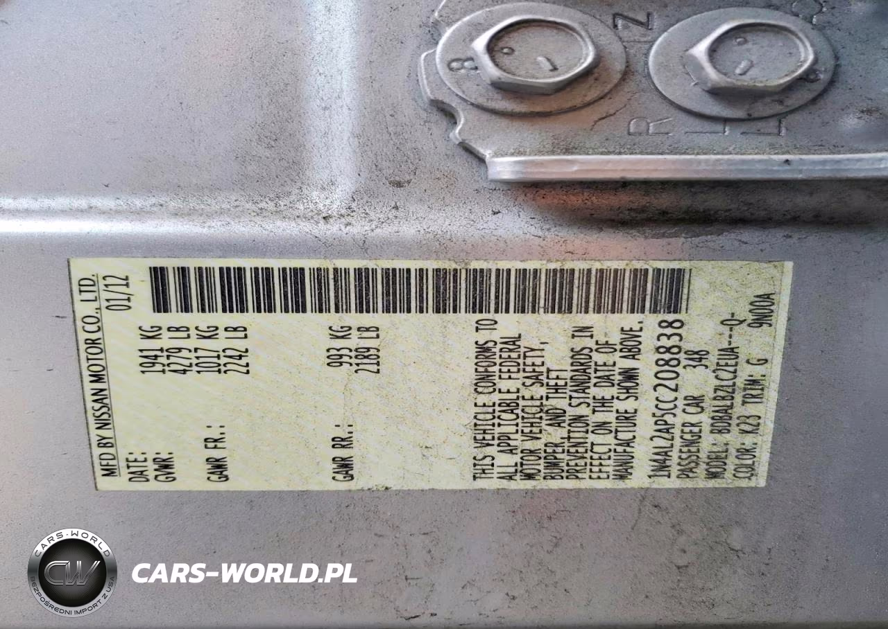 2012 Nissan Altima 2.5 VIN:1N4AL2AP5CC208838 - 12