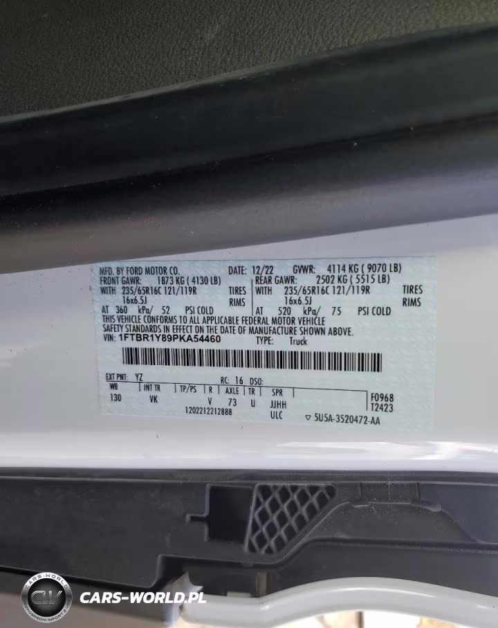 2023 Ford Transit Utility - Service Van VIN:1FTBR1Y89PKA54460 - 13