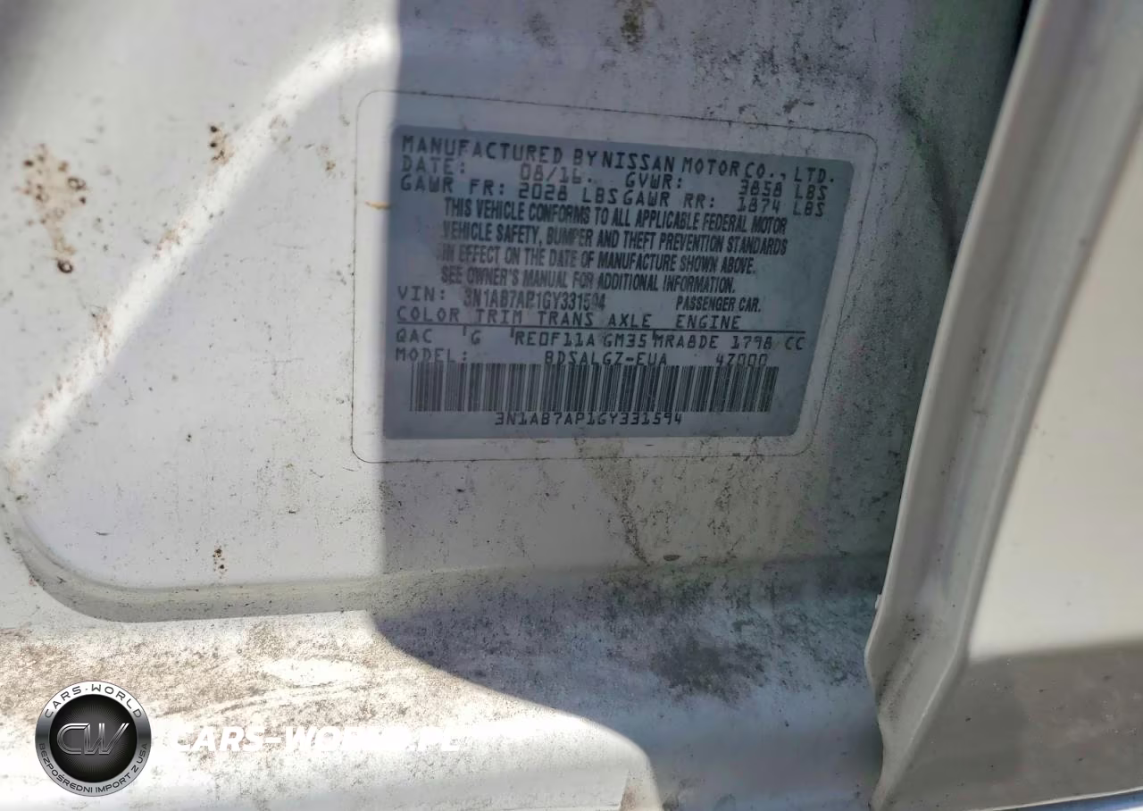 2016 Nissan Sentra Sl VIN:3N1AB7AP1GY331594 - 12