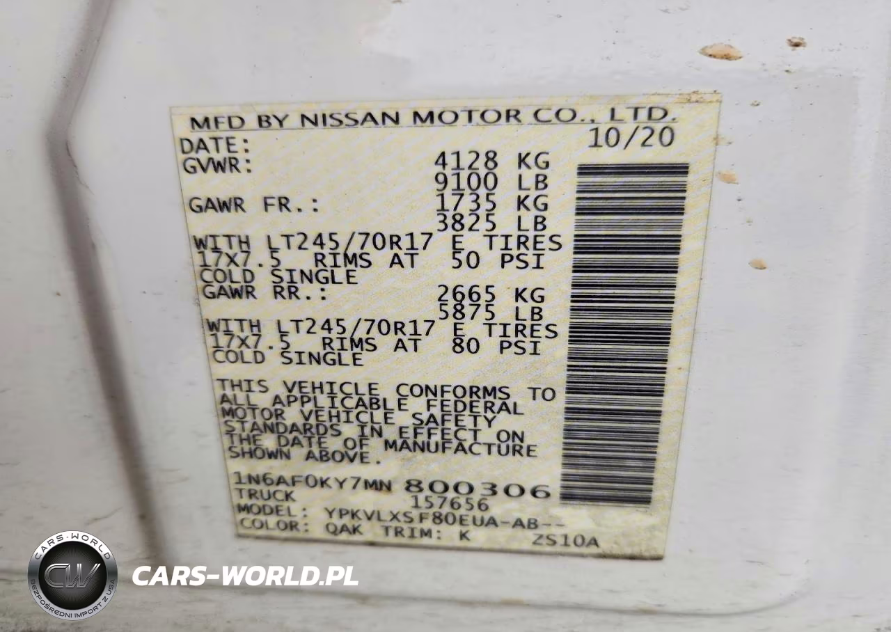 2021 Nissan Nv 2500 Hd Sv VIN:1N6AF0KY7MN800306 - 12