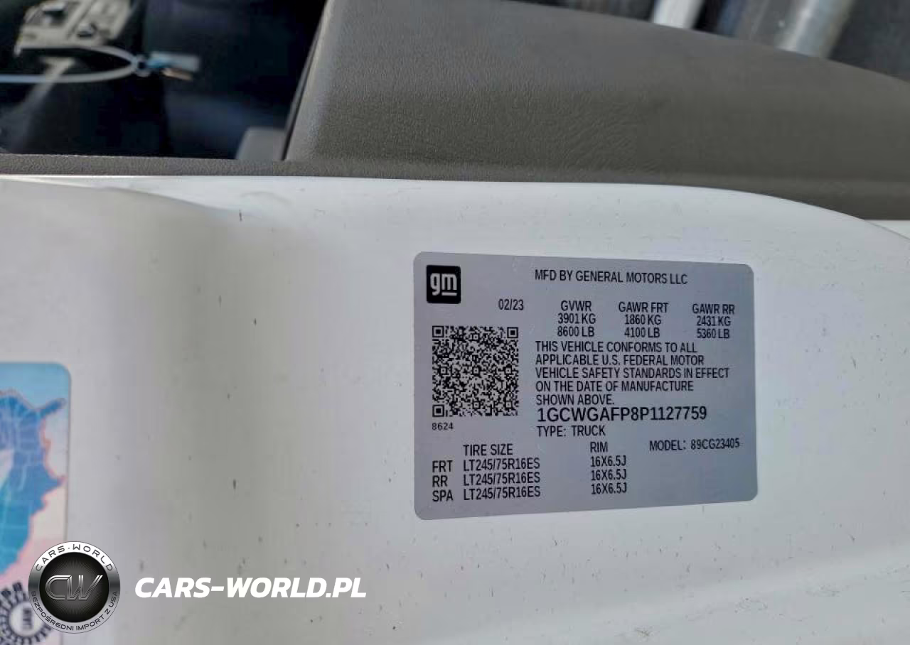 2023 Chevrolet Express 2500 Delivery Van VIN:1GCWGAFP8P1127759 - 13