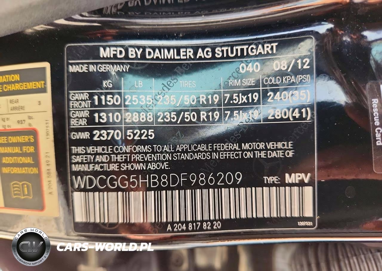 2013 Mercedes-Benz Glk 350 VIN:WDCGG5HB8DF986209 - 12