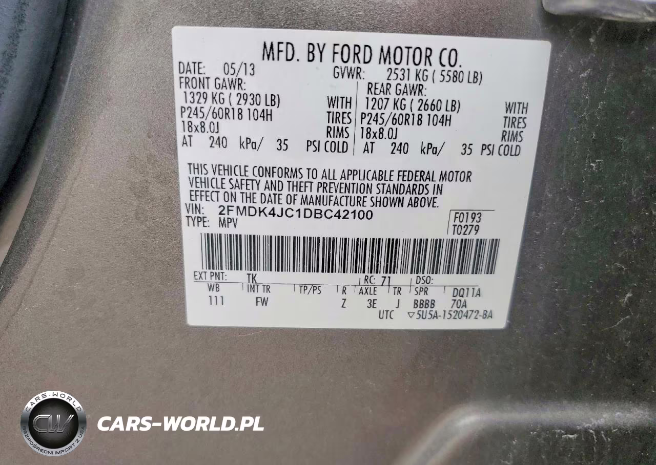 2013 Ford Edge Sel VIN:2FMDK4JC1DBC42100 - 13