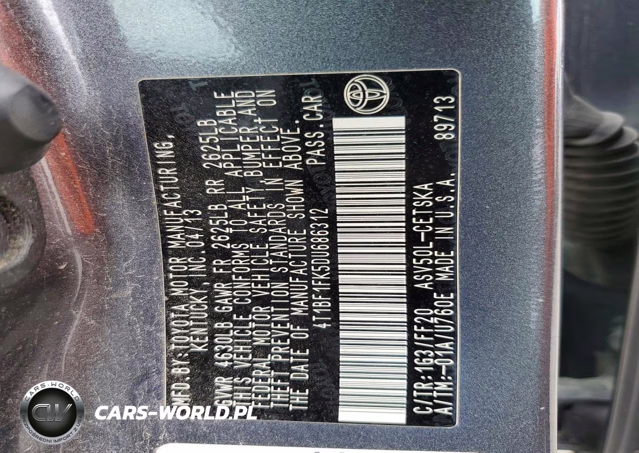2013 Toyota Camry Se VIN:4T1BF1FK5DU686312 - 12