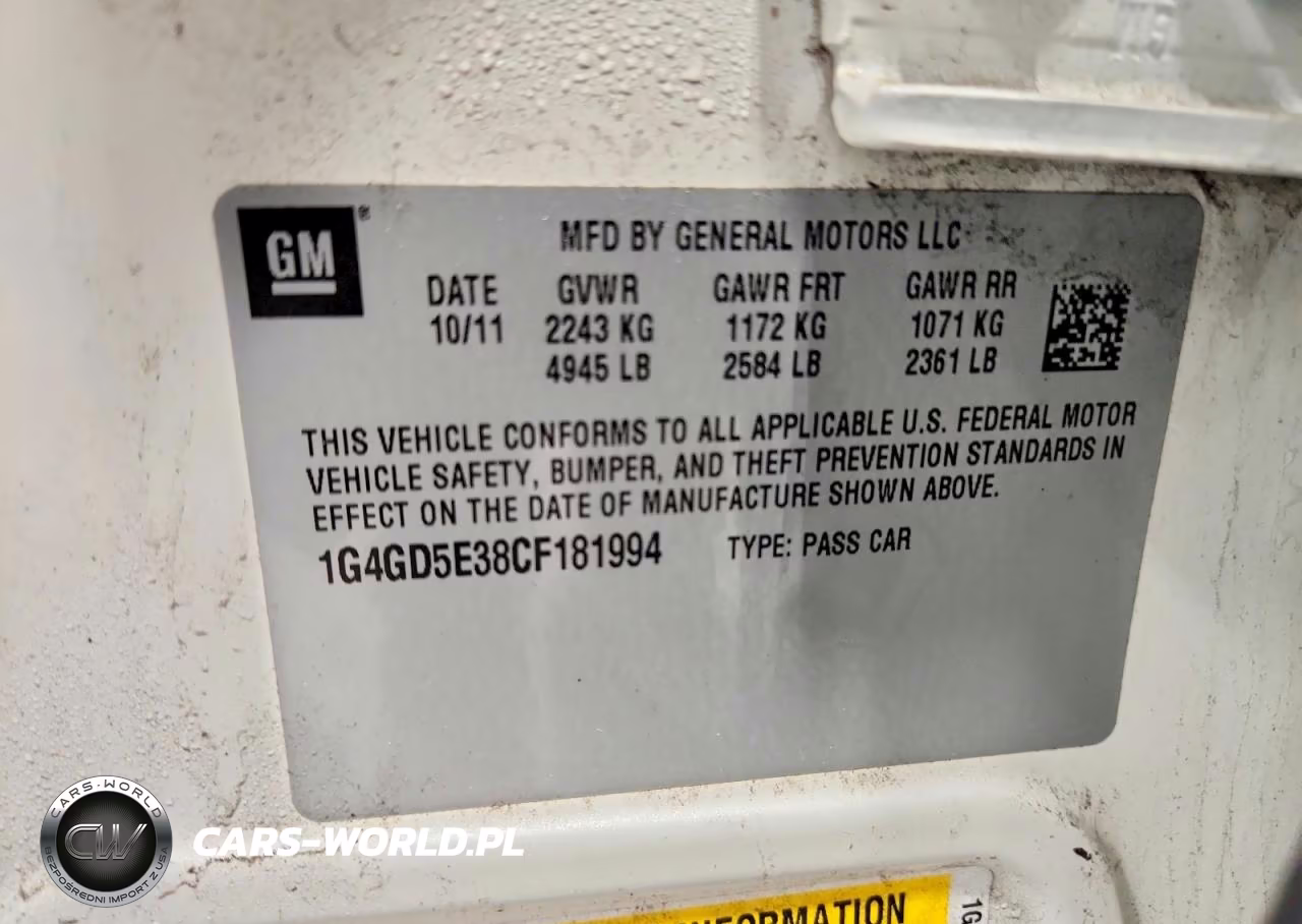 2012 Buick Lacrosse Premium VIN:1G4GD5E38CF181994 - 13