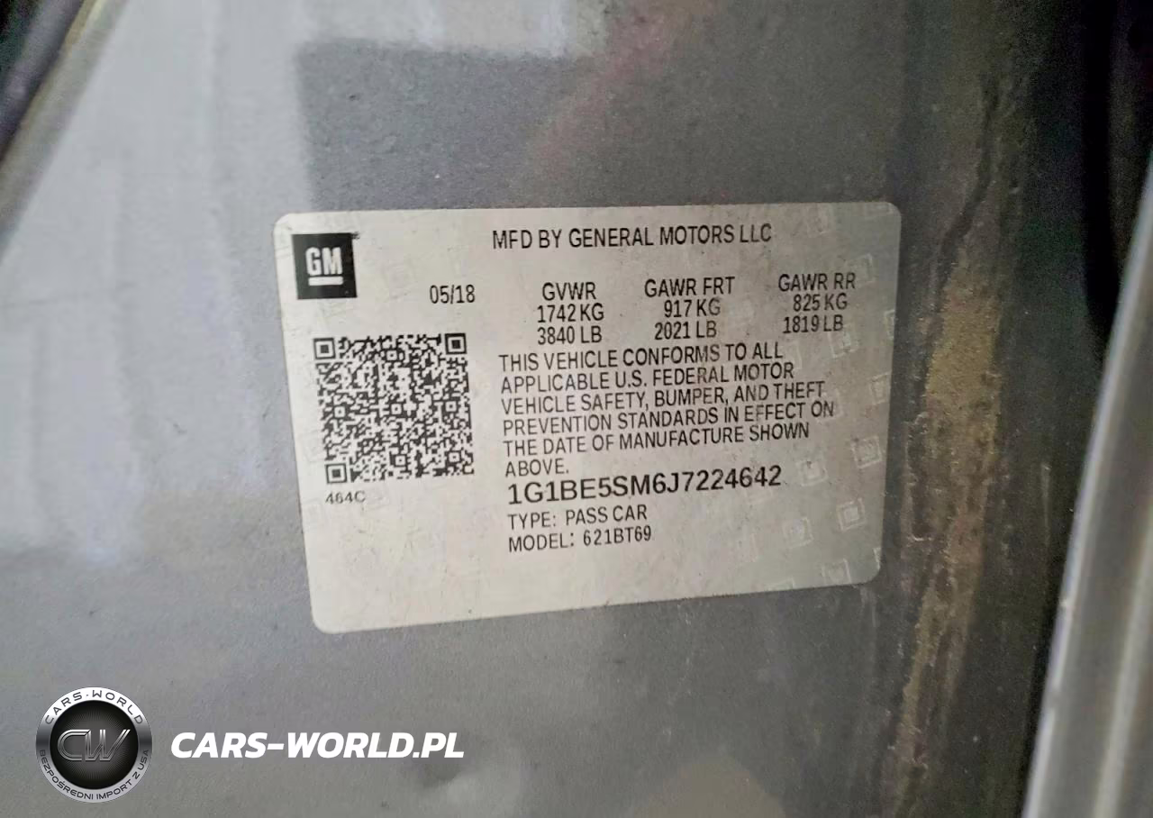 2018 Chevrolet Cruze Lt VIN:1G1BE5SM6J7224642 - 13