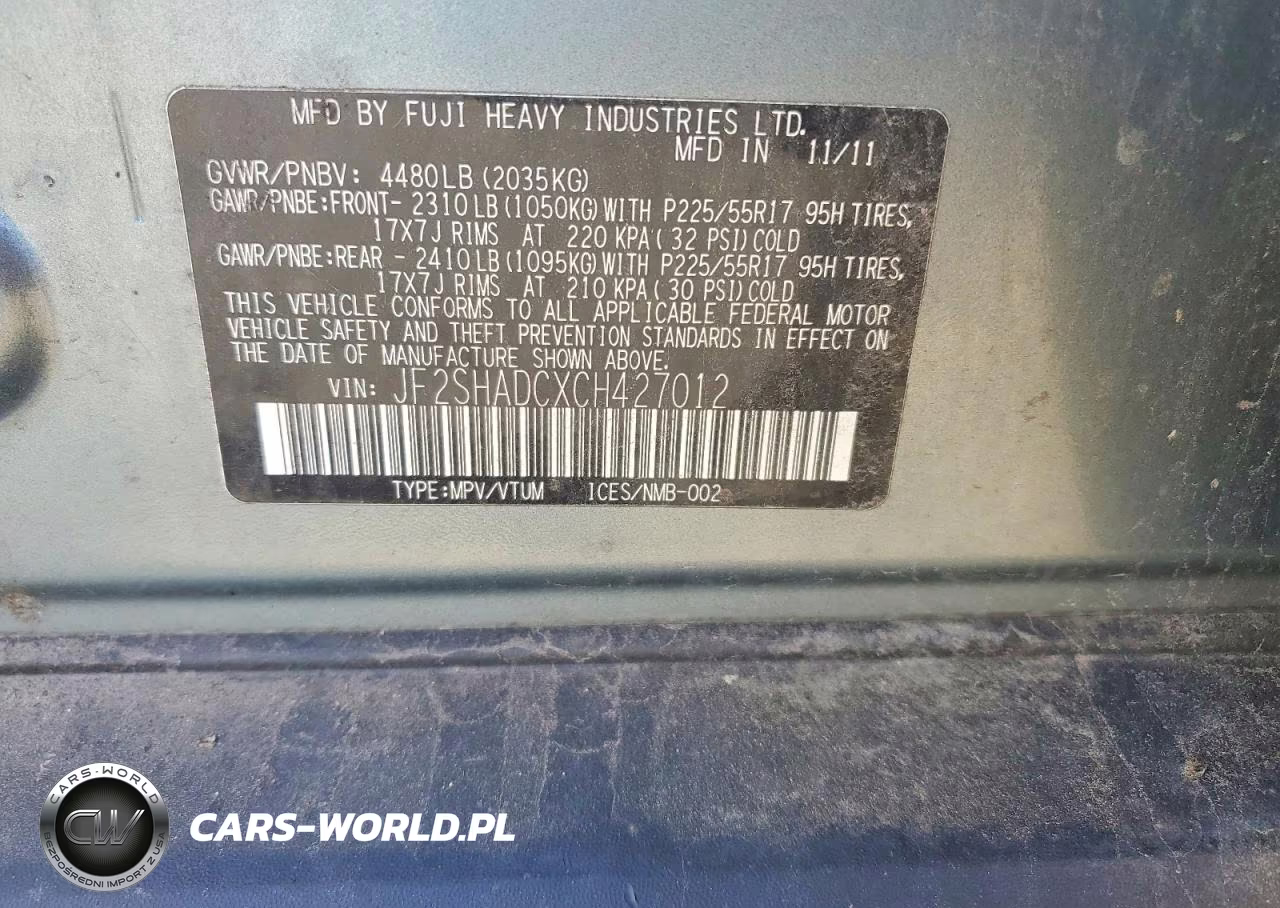 2012 Subaru Forester 2.5X Premium VIN:JF2SHADCXCH427012 - 13