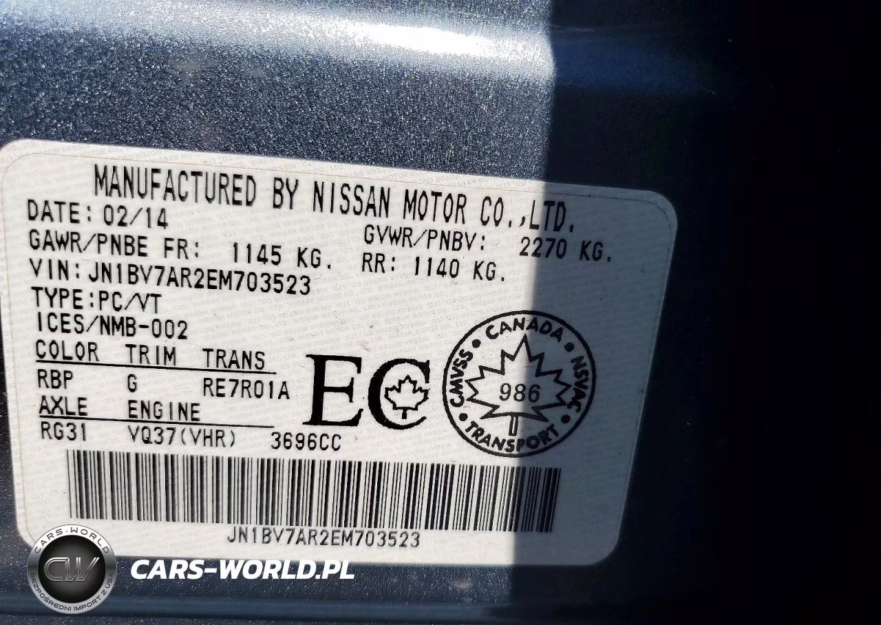 2014 Infiniti Q50 Base VIN:JN1BV7AR2EM703523 - 12