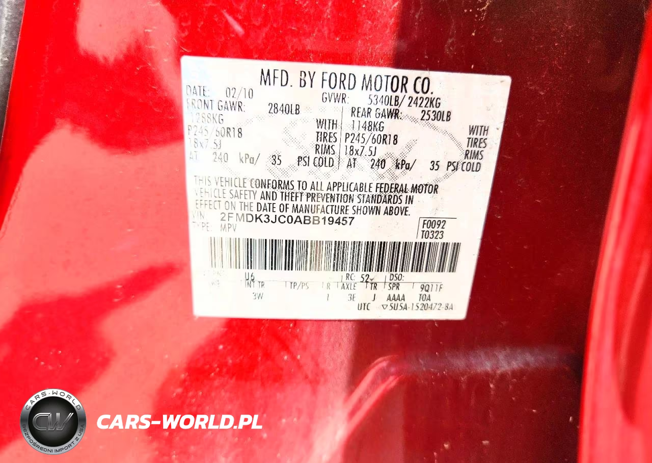 2010 Ford Edge Sel VIN:2FMDK3JC0ABB19457 - 12