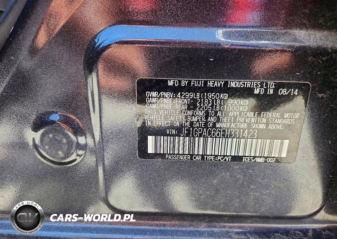 2014 Subaru Impreza Premium VIN:JF1GPAC66EH331423 - 12