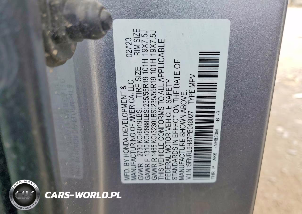 2023 Honda Odyssey Touring VIN:5FNRL6H87PB046027 - 13