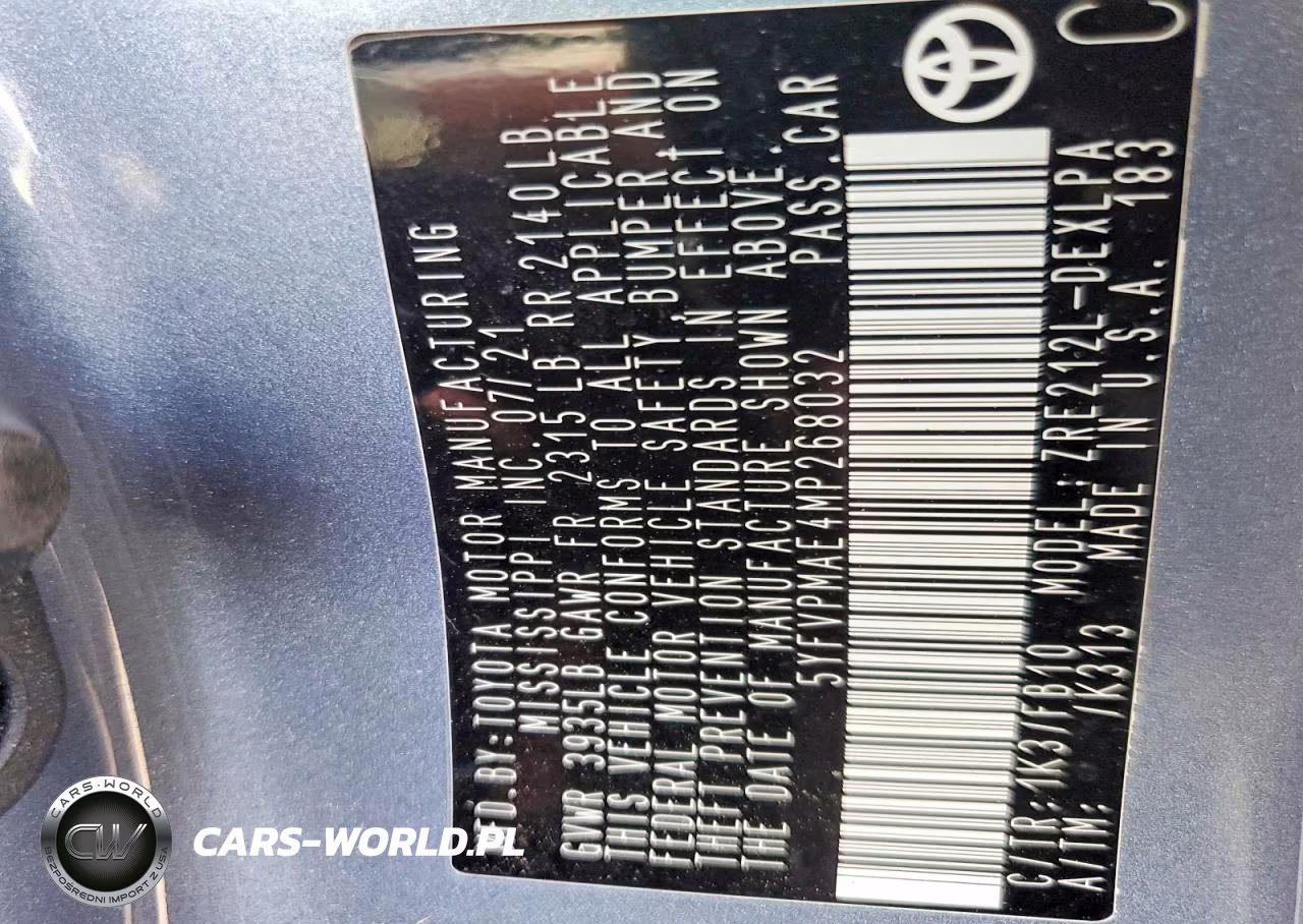 2021 Toyota Corolla Le VIN:5YFVPMAE4MP268032 - 13