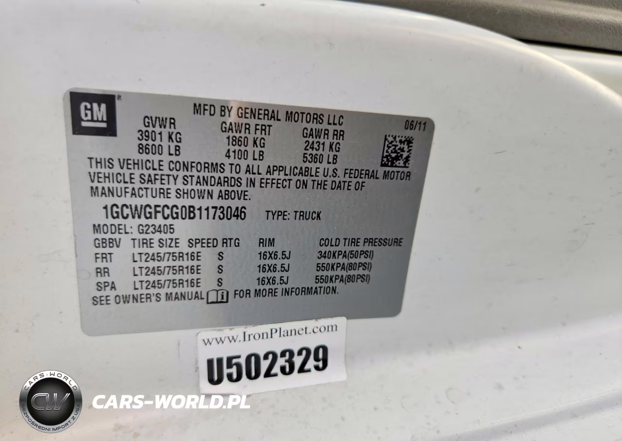 2011 Chevrolet Express G2500 VIN:1GCWGFCG0B1173046 - 12