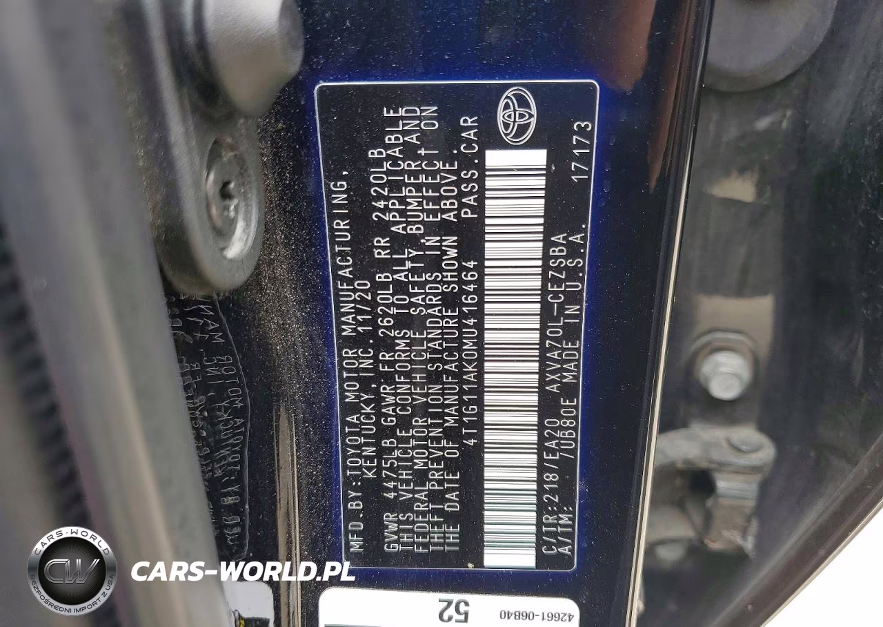 2021 Toyota Camry Se VIN:4T1G11AK0MU416464 - 12