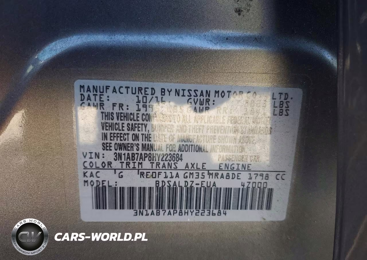 2017 Nissan Sentra Sv VIN:3N1AB7AP8HY223684 - 12
