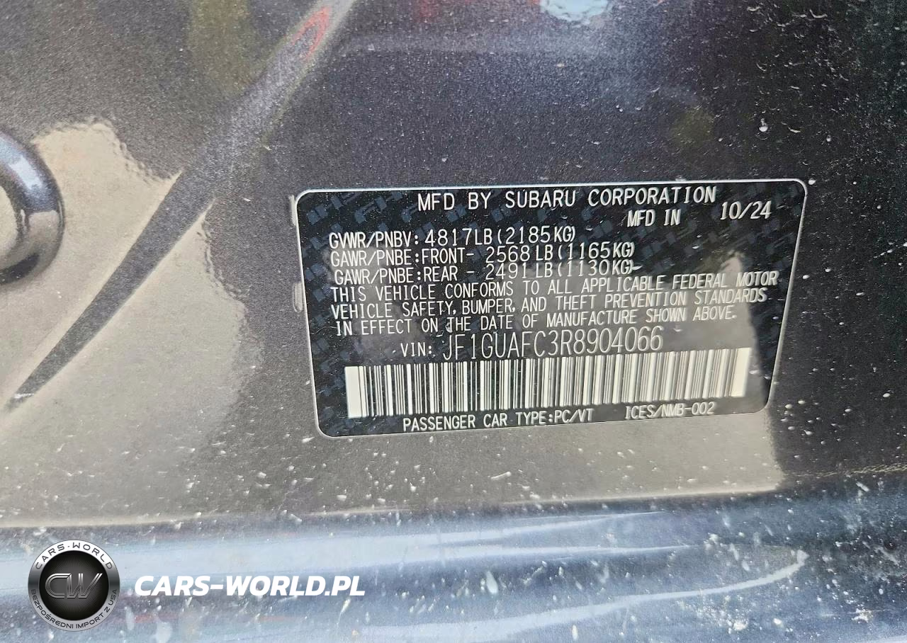 2024 Subaru Impreza Sport VIN:JF1GUAFC3R8904066 - 13