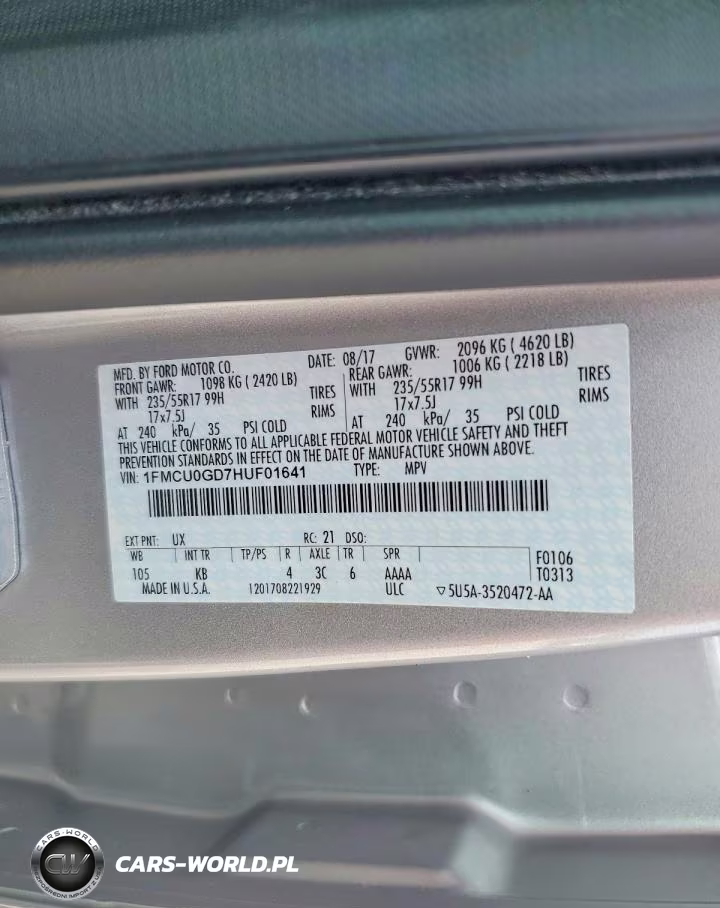 2017 Ford Escape Se VIN:1FMCU0GD7HUF01641 - 13