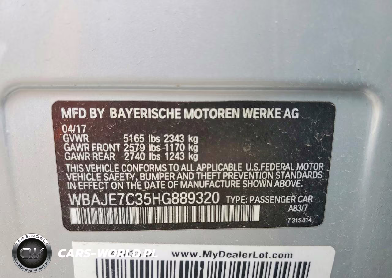 2017 BMW 540 Xi VIN:WBAJE7C35HG889320 - 12