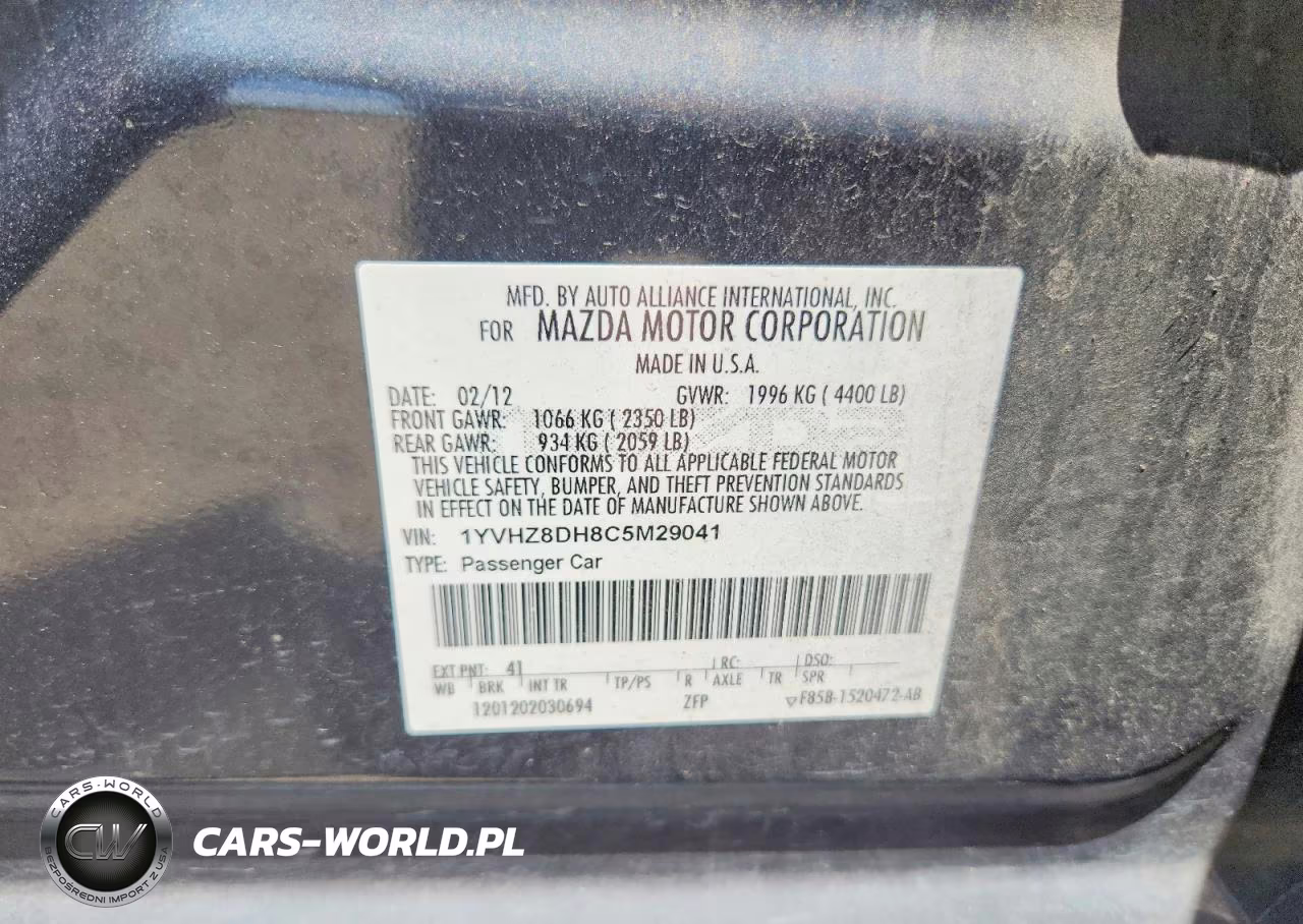 2012 Mazda 6 I VIN:1YVHZ8DH8C5M29041 - 12