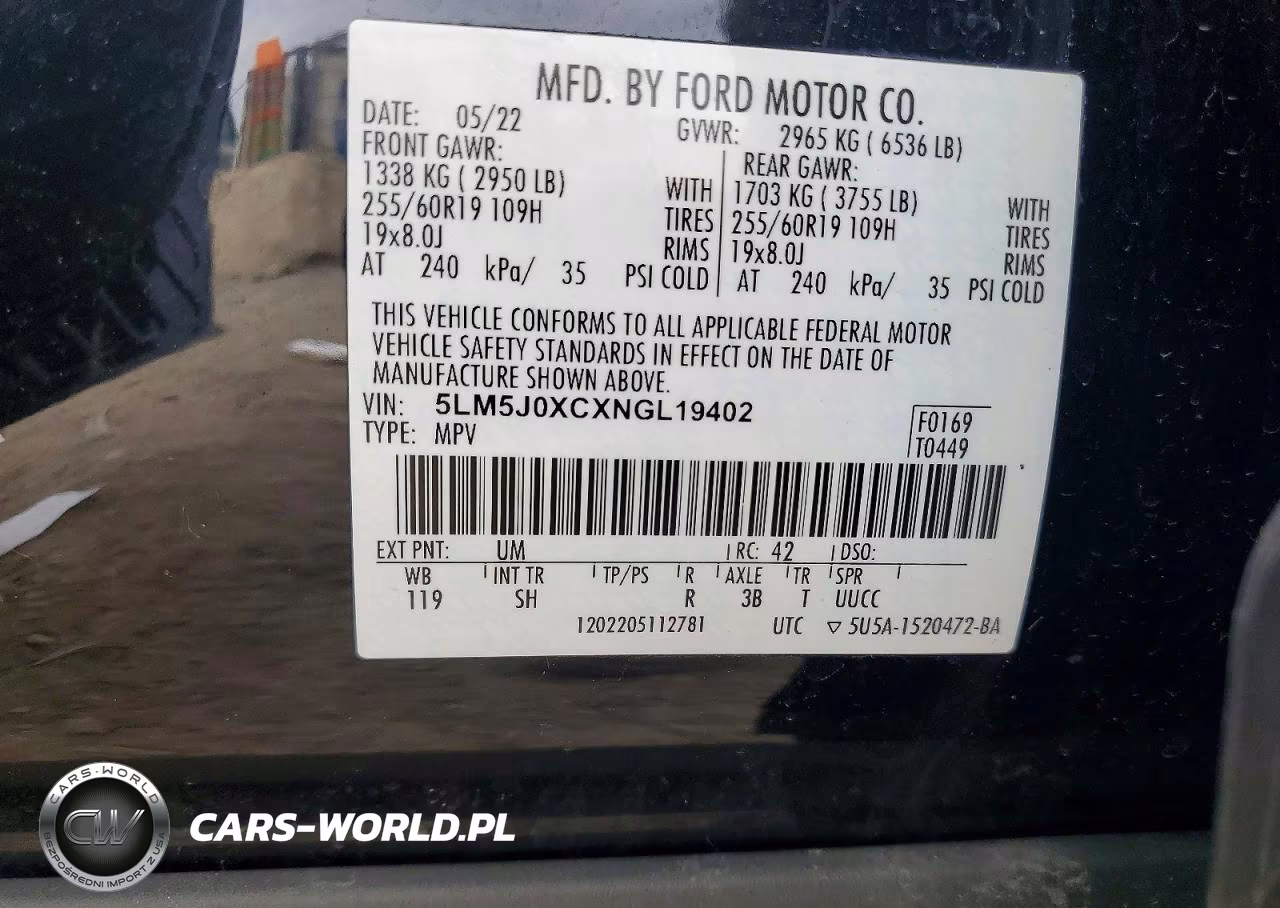 2022 Lincoln Aviator VIN:5LM5J0XCXNGL19402 - 13