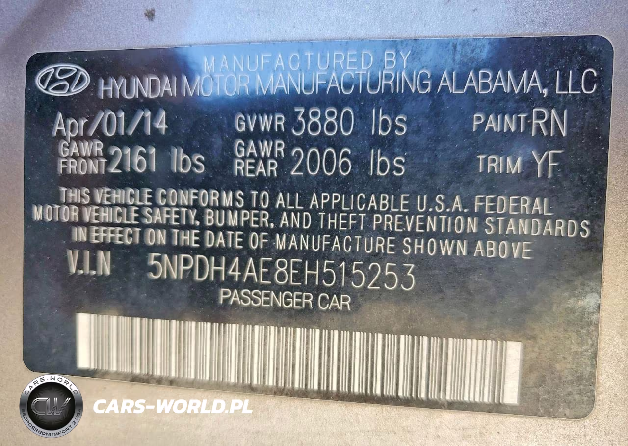 2014 Hyundai Elantra Se VIN:5NPDH4AE8EH515253 - 12