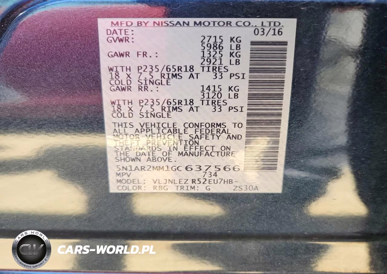 2016 Nissan Pathfinder Sv VIN:5N1AR2MM1GC637566 - 13