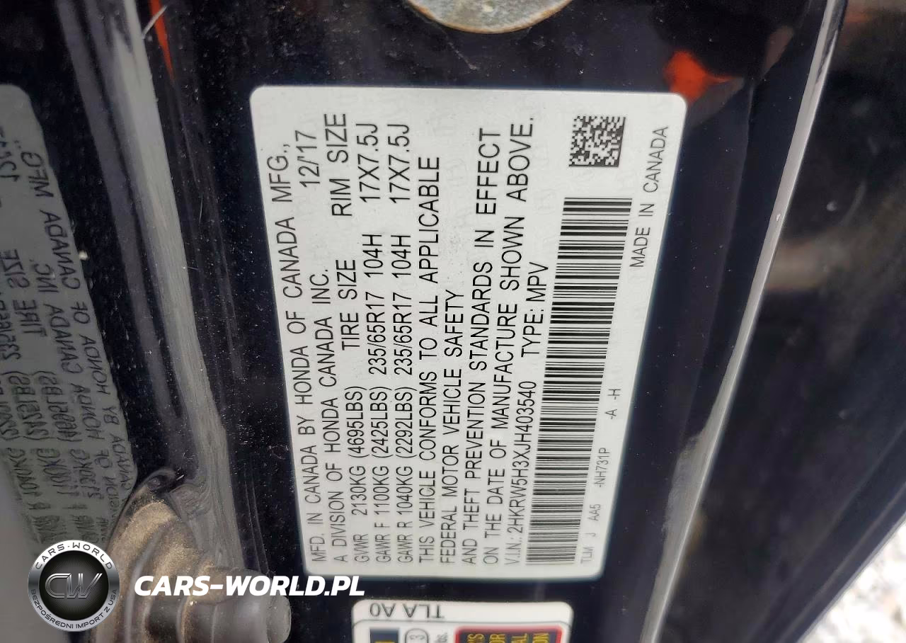 2018 Honda Cr-V Lx VIN:2HKRW5H3XJH403540 - 12