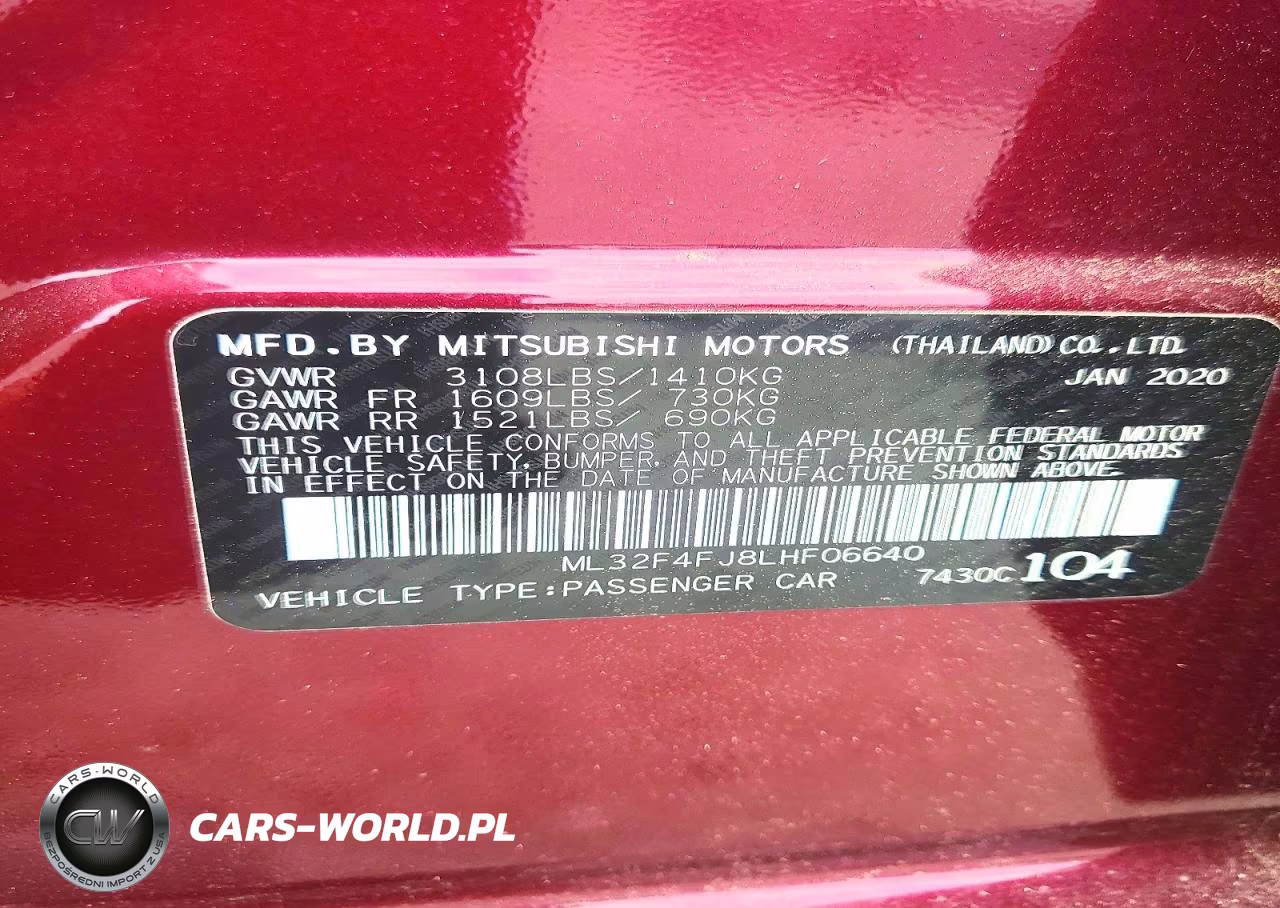 2020 Mitsubishi Mirage G4 Se VIN:ML32F4FJ8LHF06640 - 13