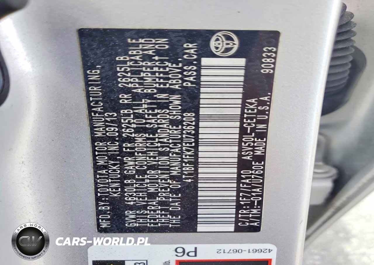 2014 Toyota Camry L VIN:4T1BF1FK7EU736208 - 12