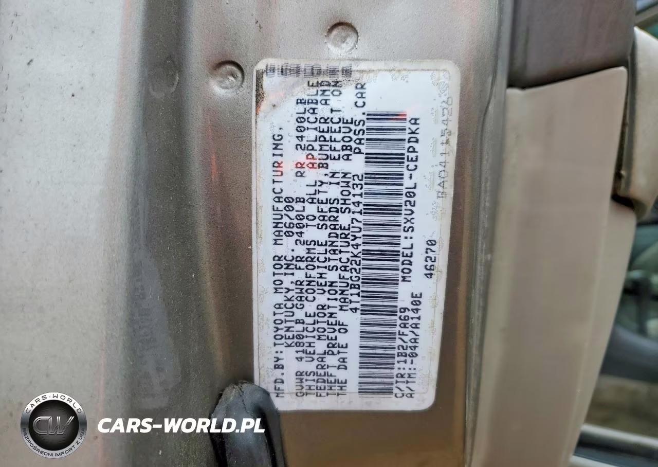 2000 Toyota Camry Ce VIN:4T1BG22K4YU714132 - 12