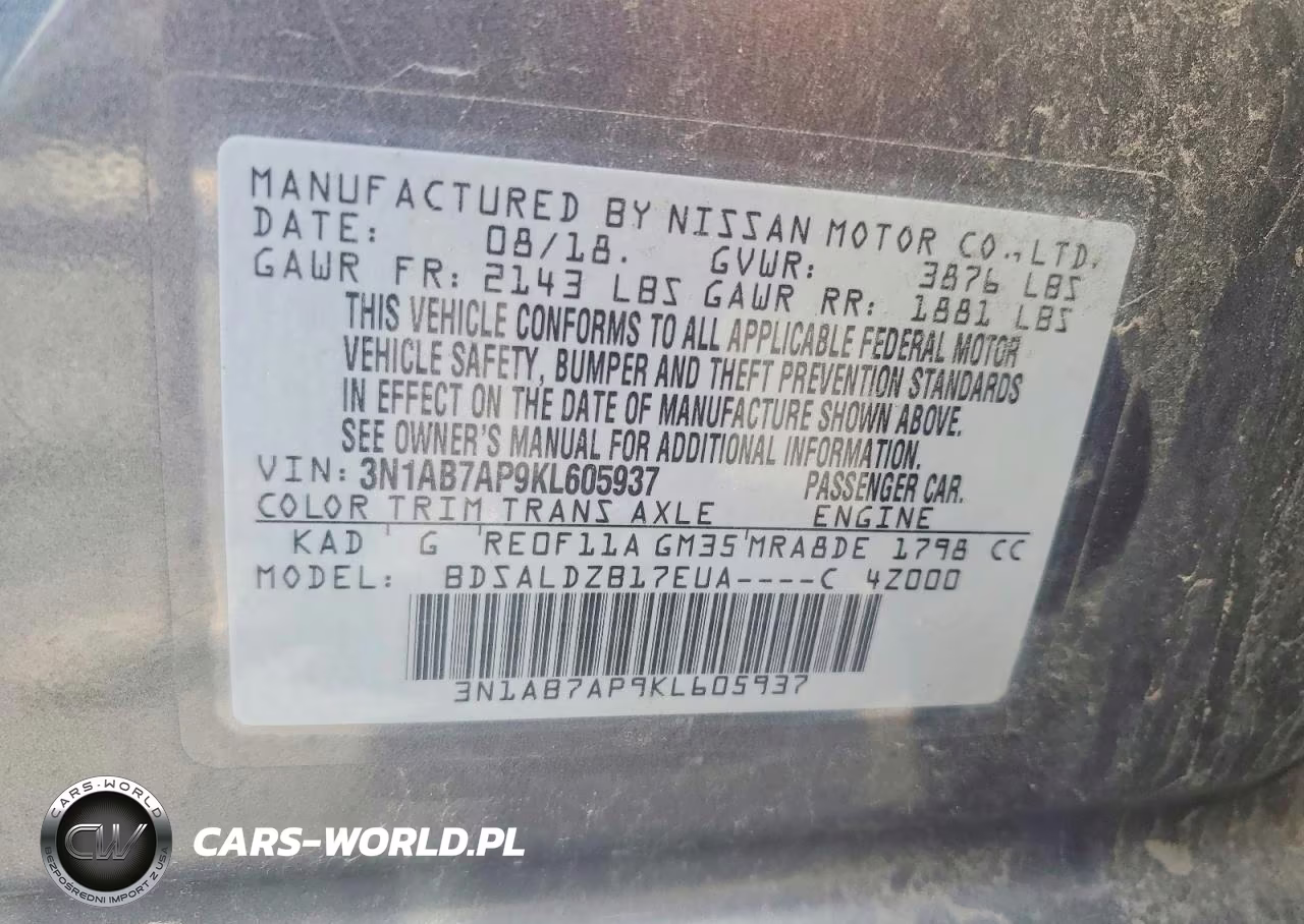 2019 Nissan Sentra Sv VIN:3N1AB7AP9KL605937 - 12