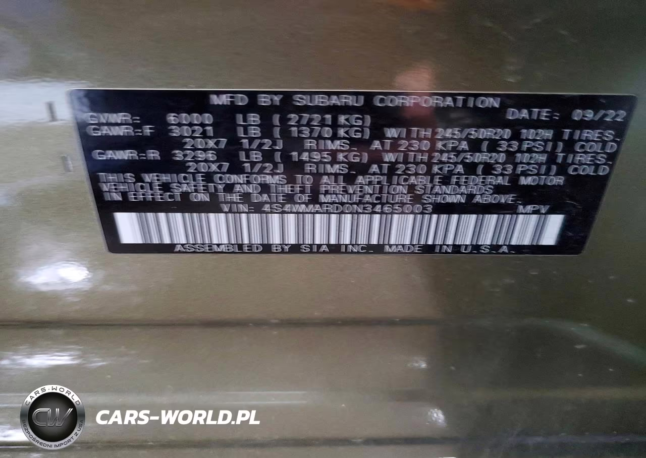 2022 Subaru Ascent Touring VIN:4S4WMARD0N3465003 - 12