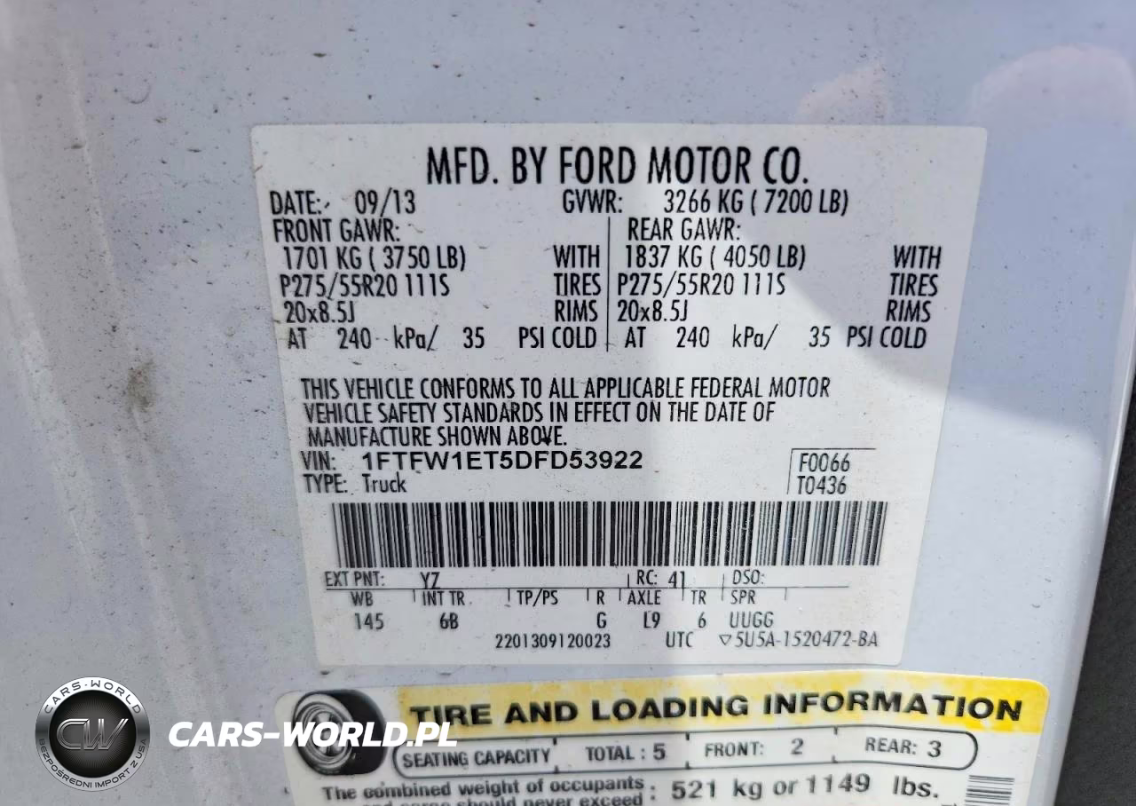 2013 Ford F150 Supercrew VIN:1FTFW1ET5DFD53922 - 12