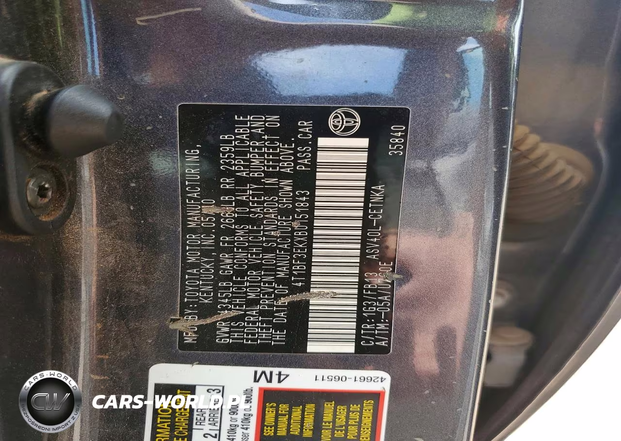 2011 Toyota Camry VIN:4T1BF3EKXBU151843 - 12