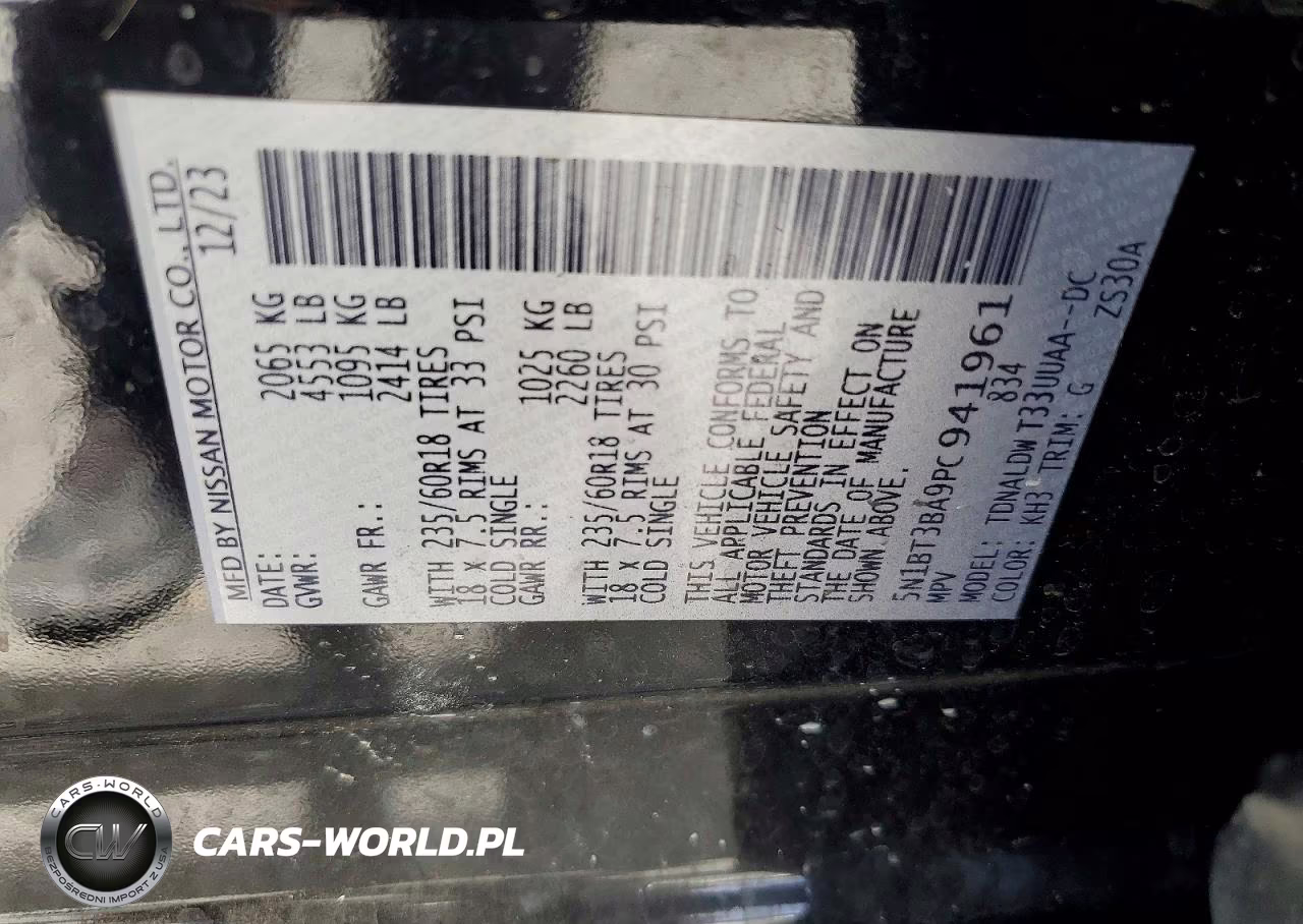 2023 Nissan Rogue Sv VIN:5N1BT3BA9PC941961 - 14
