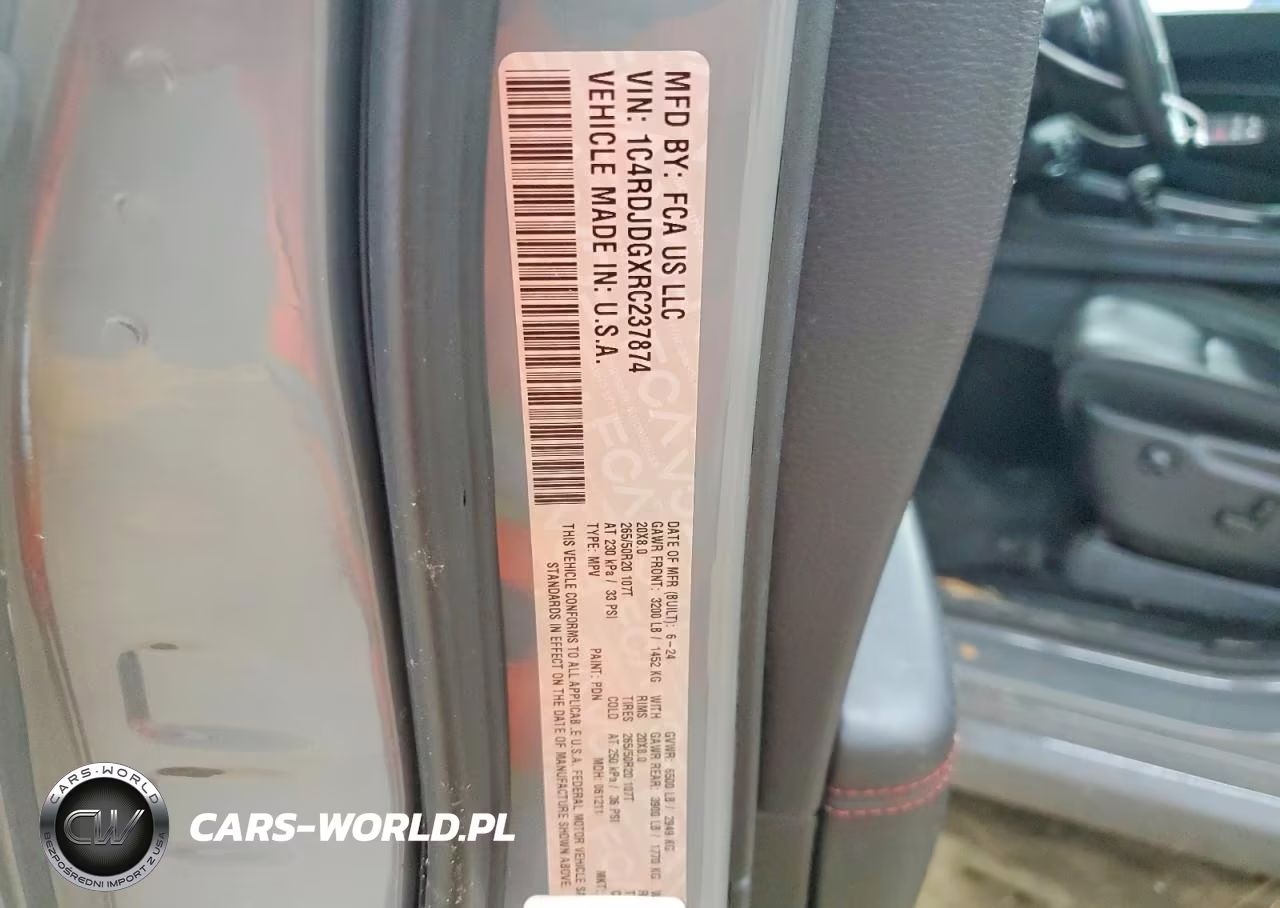 2024 Dodge Durango VIN:1C4RDJDGXRC237874 - 13