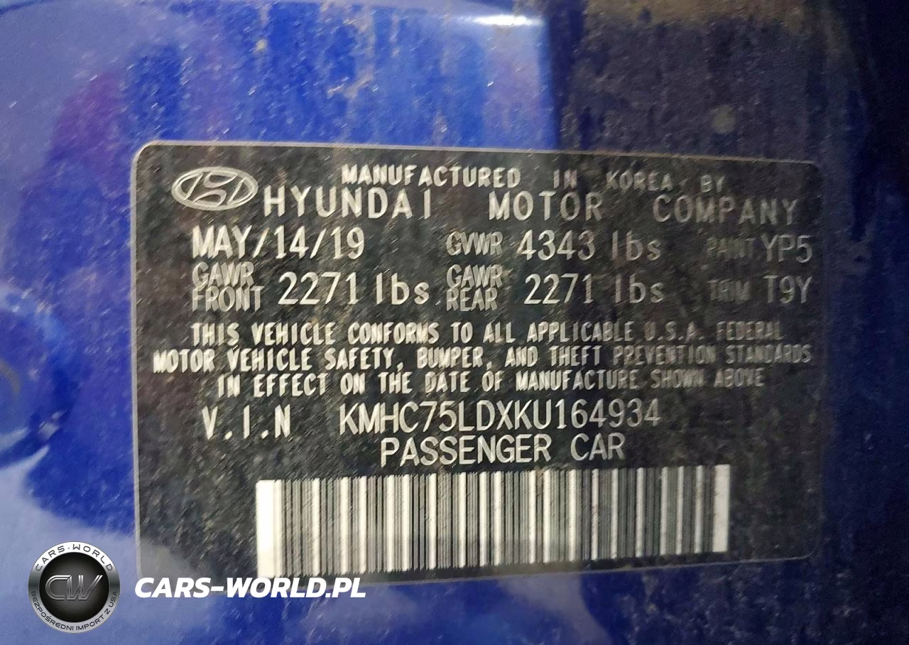 2019 Hyundai Ioniq Limited VIN:KMHC75LDXKU164934 - 13