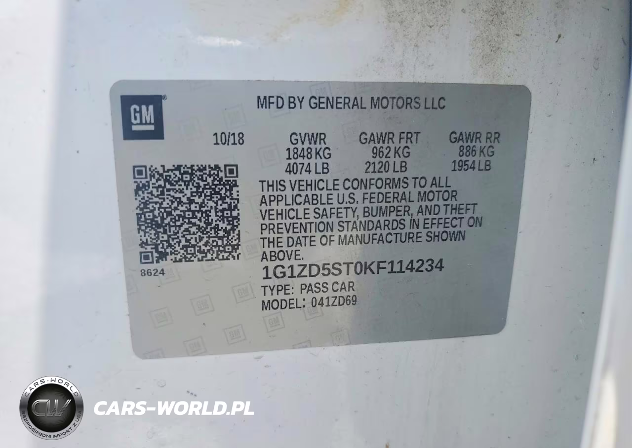 2019 Chevrolet Malibu Lt VIN:1G1ZD5ST0KF114234 - 12