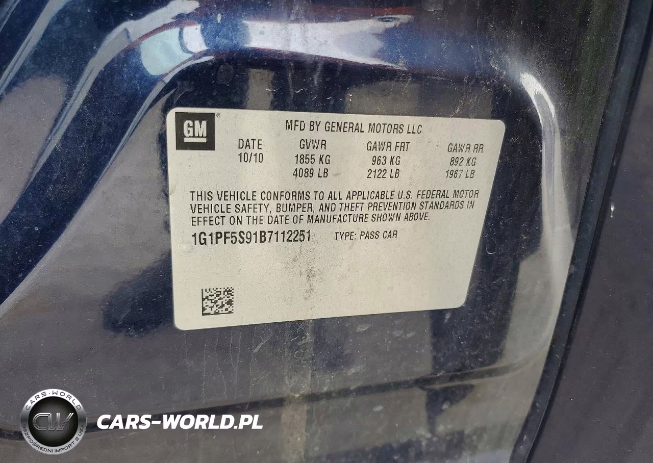 2011 Chevrolet Cruze Lt VIN:1G1PF5S91B7112251 - 12