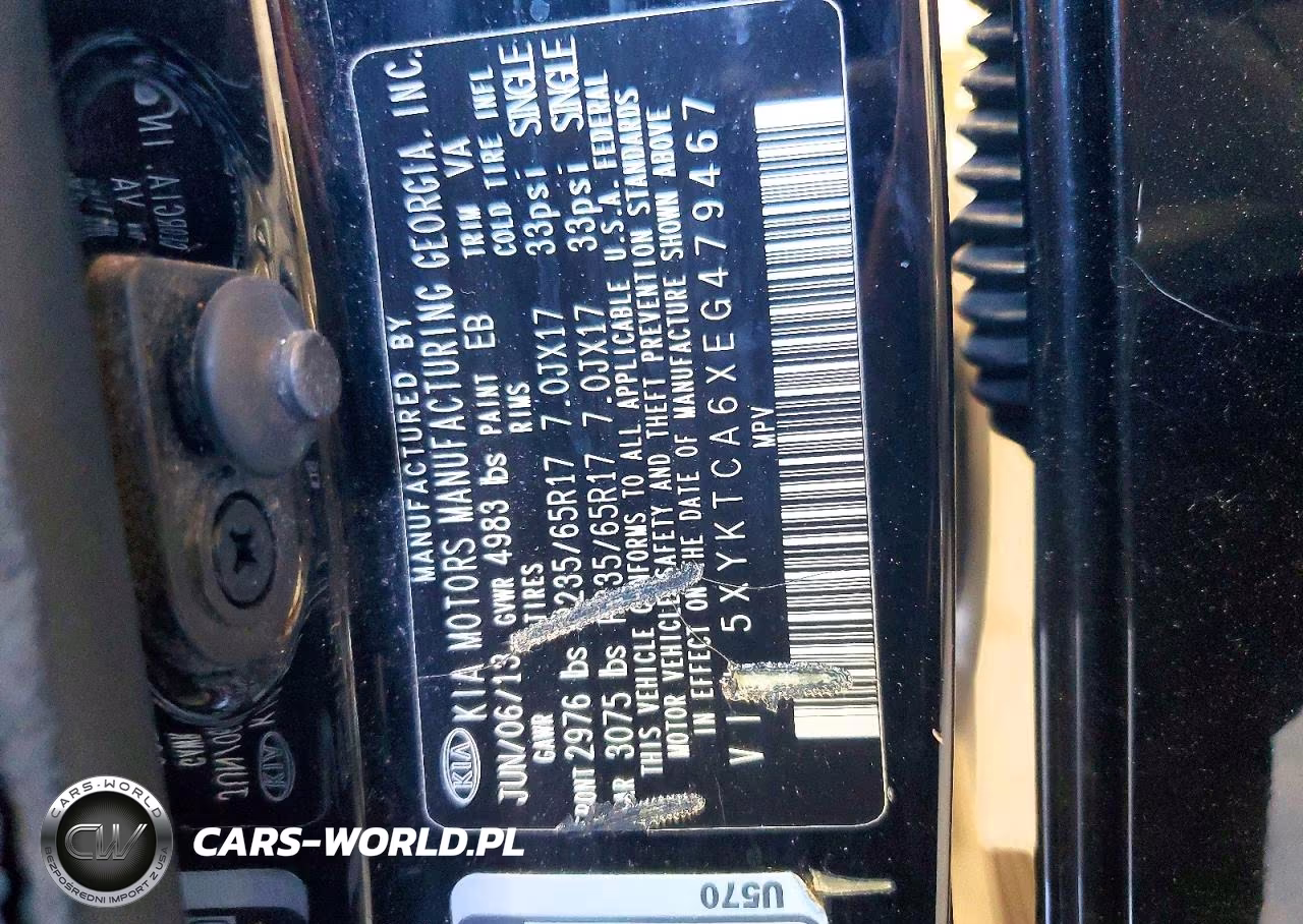 2014 Kia Sorento Lx VIN:5XYKTCA6XEG479467 - 13