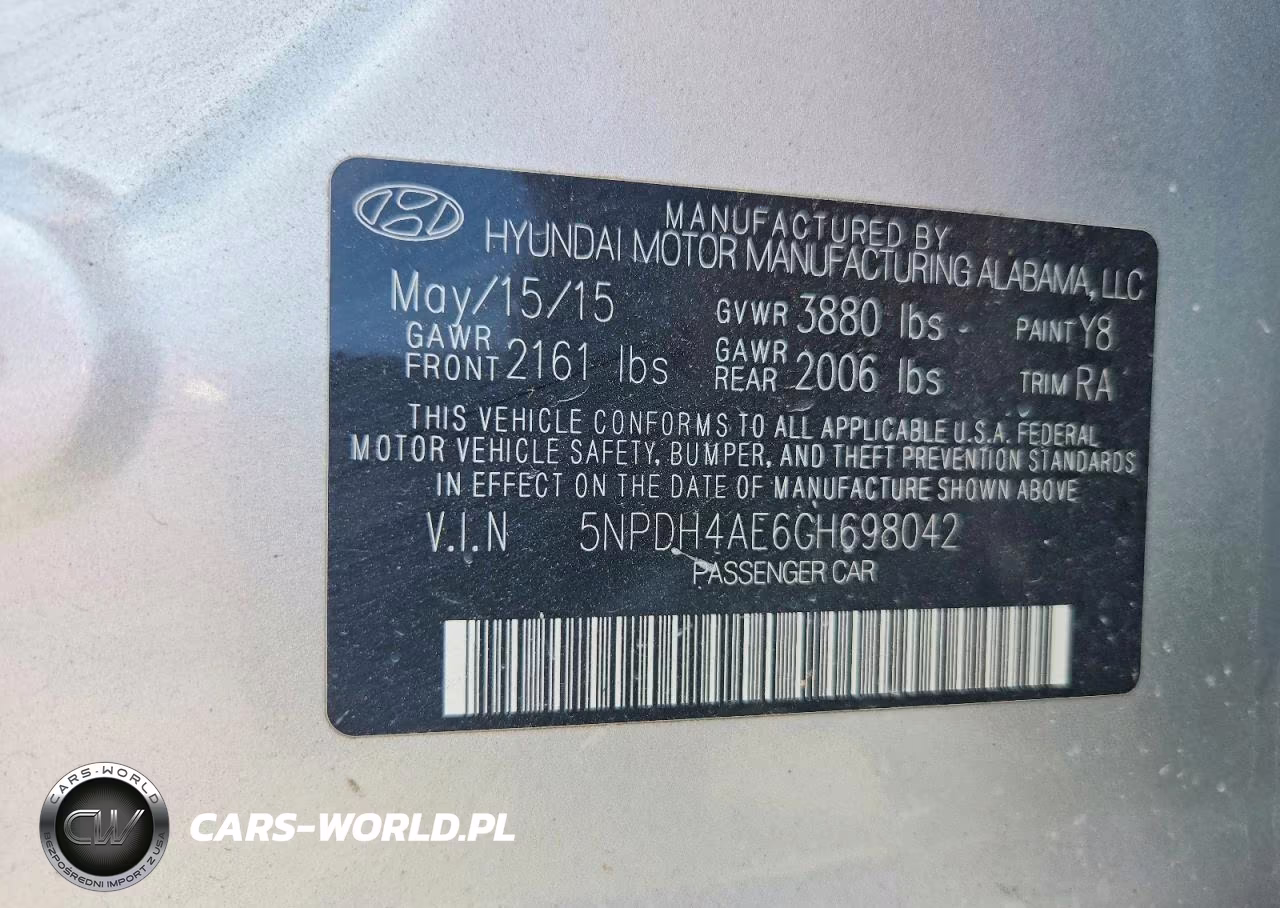 2016 Hyundai Elantra Se VIN:5NPDH4AE6GH698042 - 12