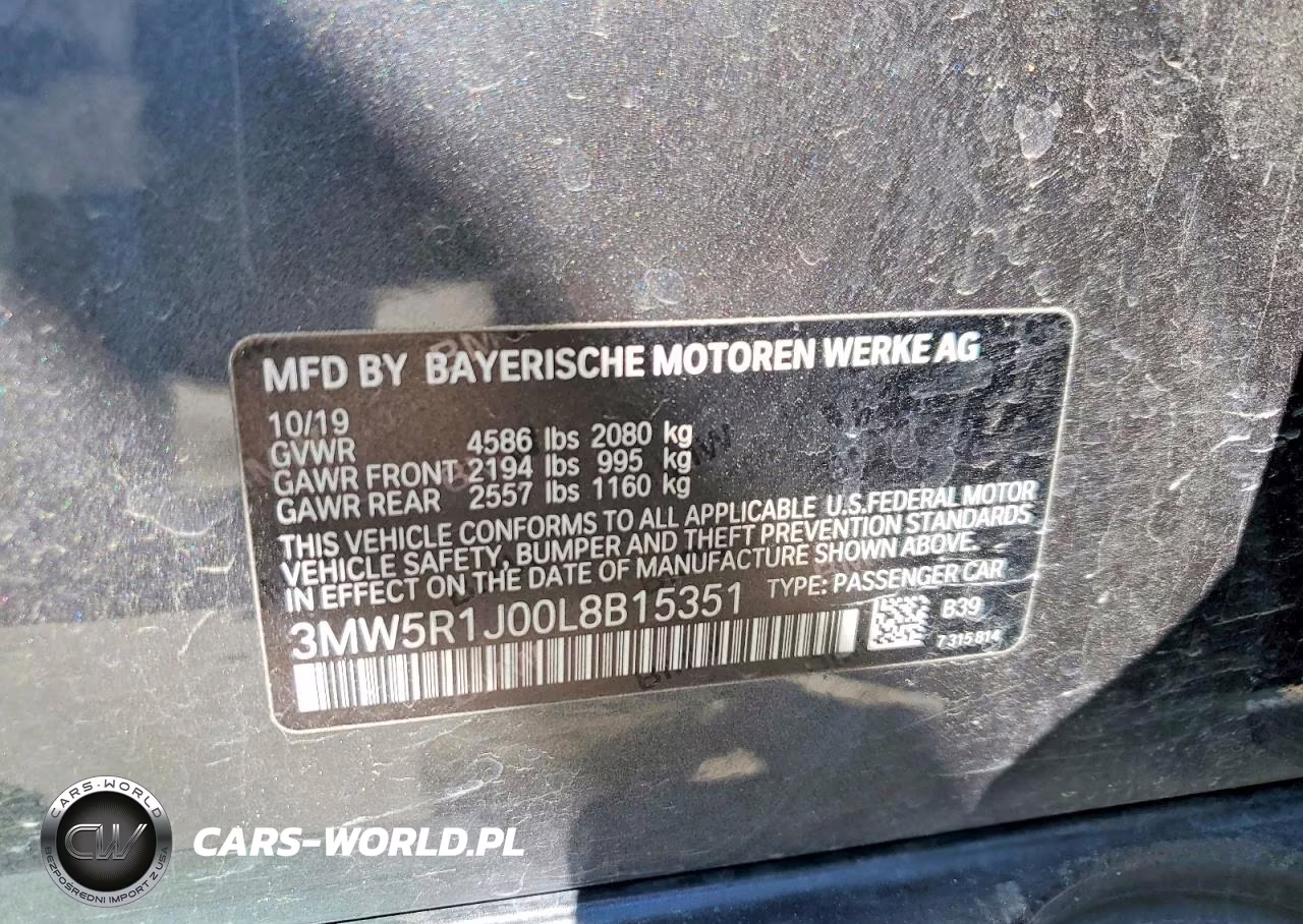 2020 BMW 330 VIN:3MW5R1J00L8B15351 - 12