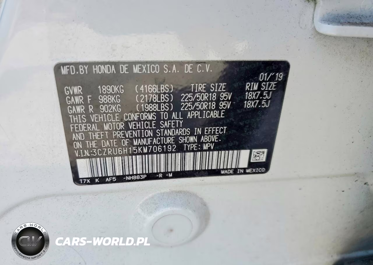 2019 Honda Hr-V Sport VIN:3CZRU6H15KM706192 - 13