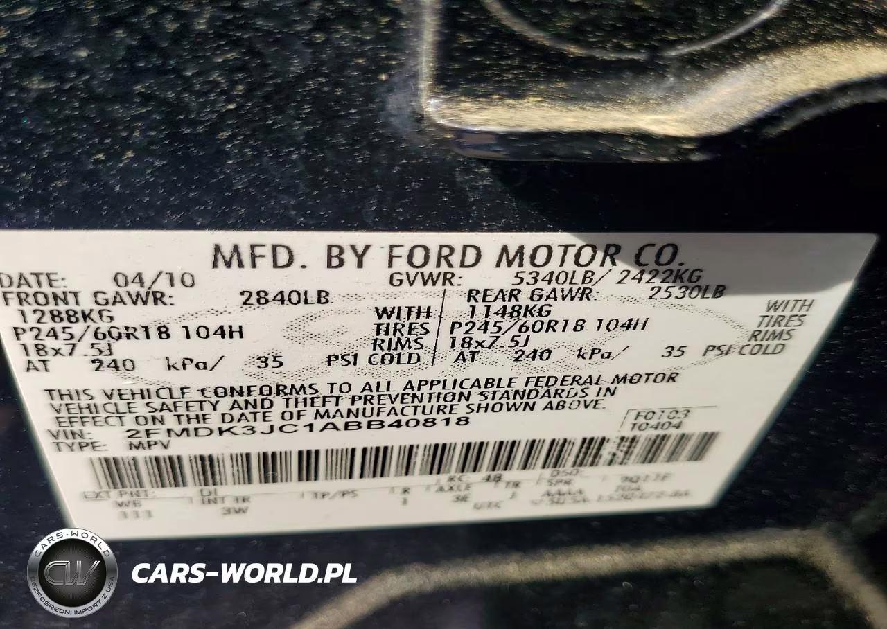 2010 Ford Edge Sel VIN:2FMDK3JC1ABB40818 - 13