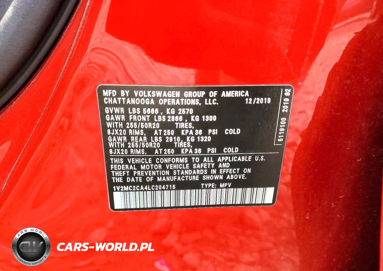2020 Volkswagen Atlas Cross Sport Sel VIN:1V2MC2CA4LC204715 - 12