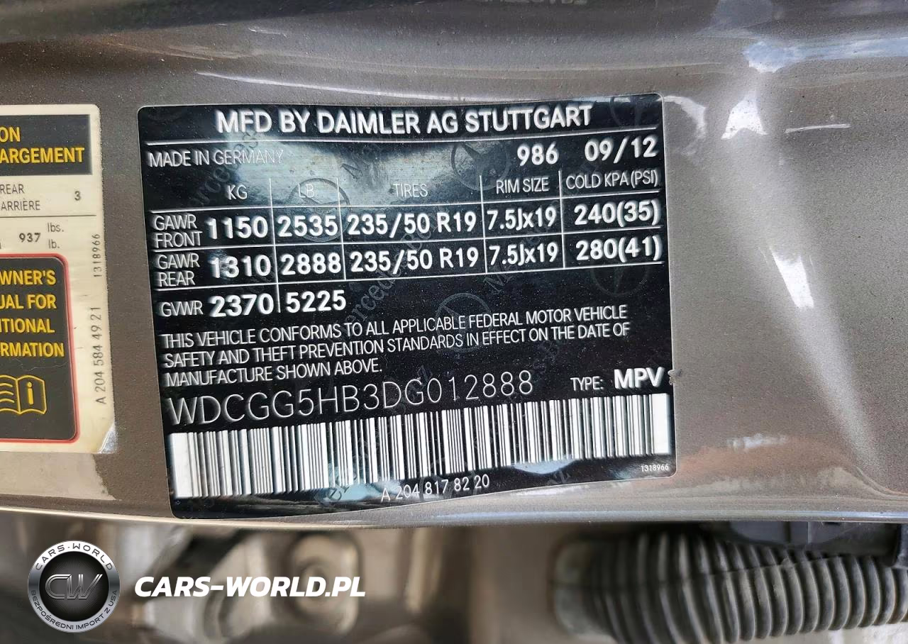 2013 Mercedes-Benz Glk 350 VIN:WDCGG5HB3DG012888 - 13