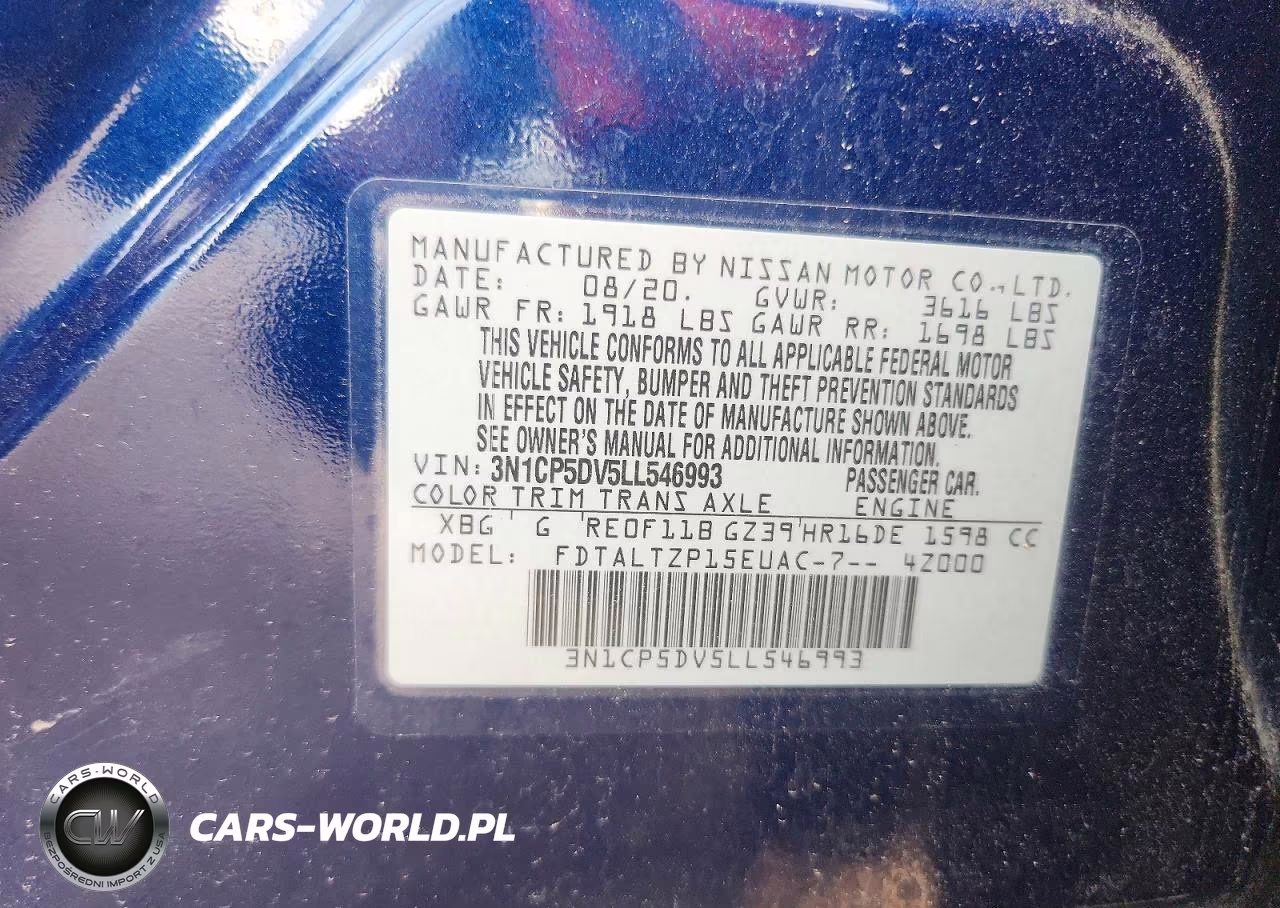 2020 Nissan Kicks Sr VIN:3N1CP5DV5LL546993 - 12