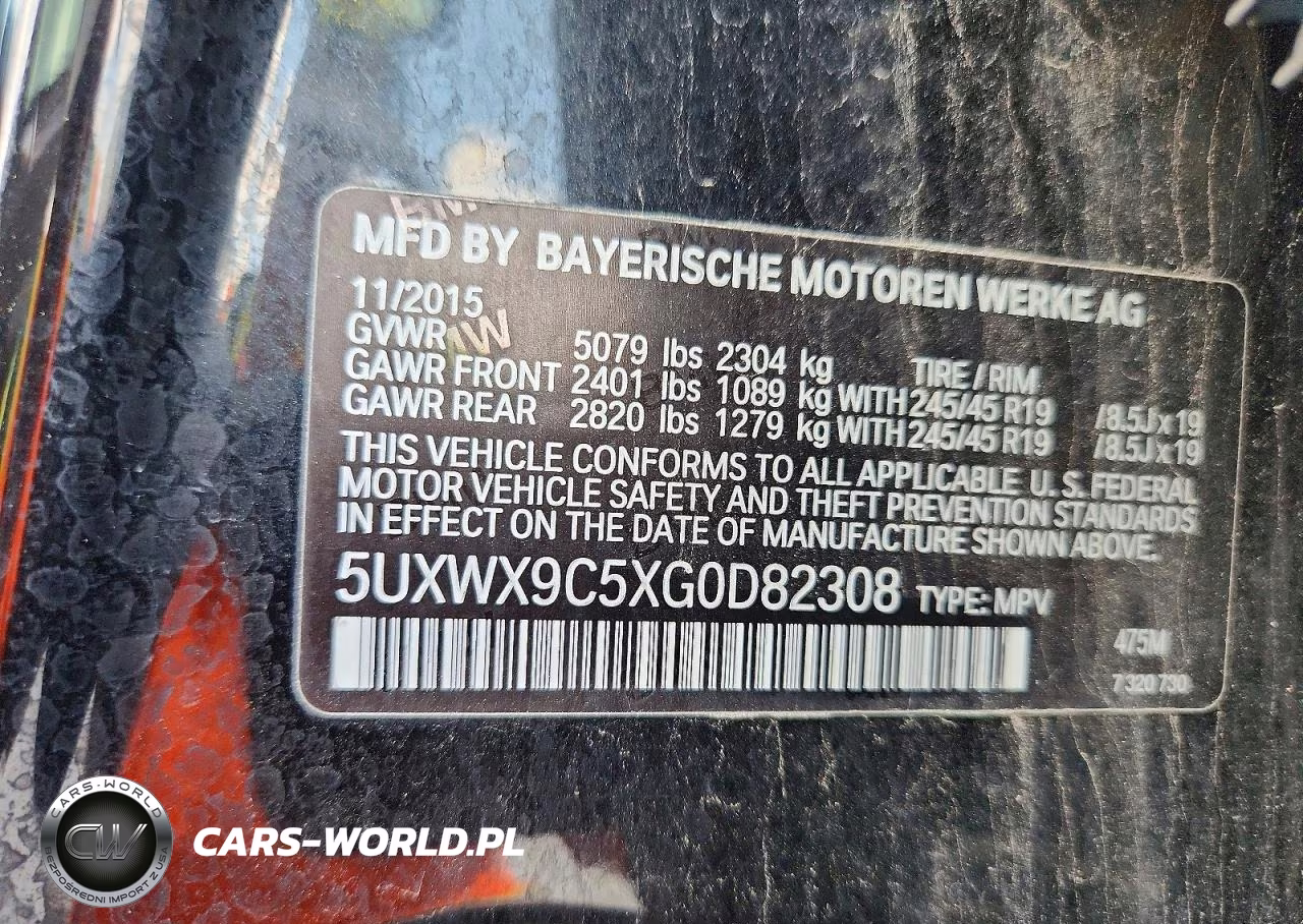 2016 BMW X3 xDrive28I VIN:5UXWX9C5XG0D82308 - 13