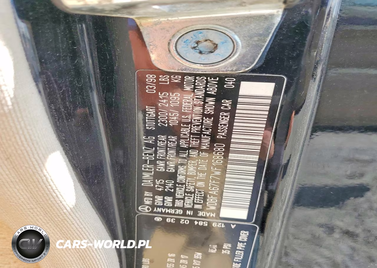 1998 Mercedes-Benz Sl 500 VIN:WDBFA67F7WF168680 - 12
