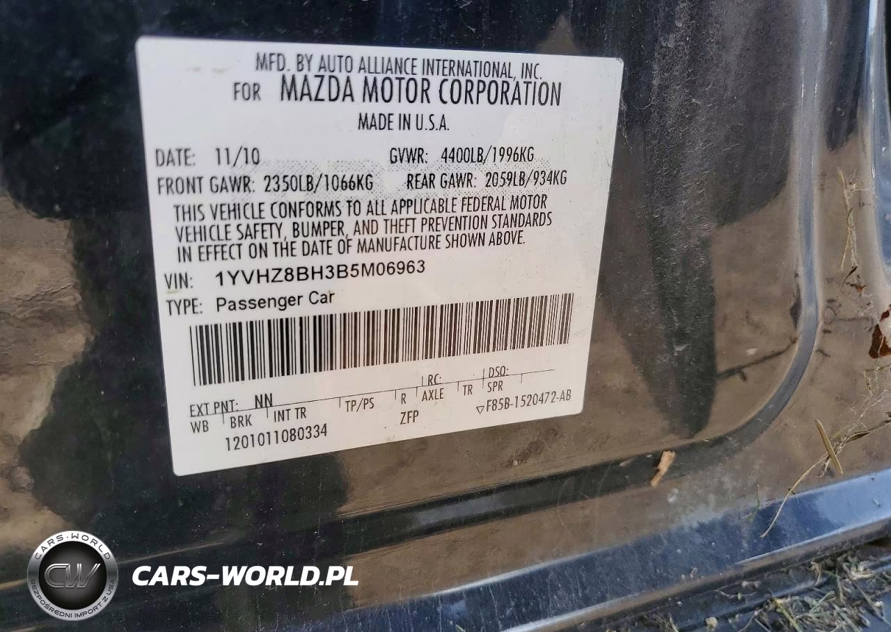 2011 Mazd Mazda6 VIN:1YVHZ8BH3B5M06963 - 12